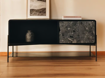 RICH LP GRIS ALVITO - Wooden and marble sideboard with doors by Maami Home - view 2